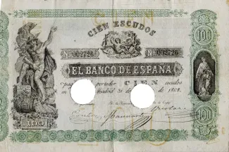 Spain 100 Escudos, 1868 obverse