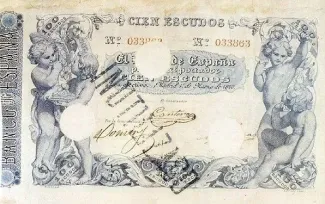 Spain 100 Escudos, 1870 obverse