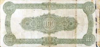 Spain 100 Pesetas, 1874 reverse