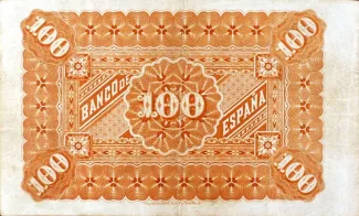 Spain 100 Pesetas, 1884 reverse