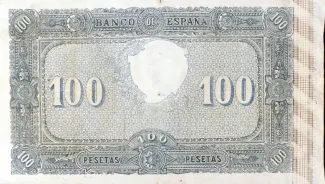 Spain 100 Pesetas, 1886 reverse