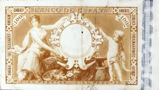 Spain 100 Pesetas, 1889 reverse