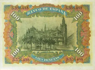 Spain 100 Pesetas, 1907-1931 reverse