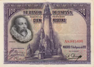 Spain 100 Pesetas, 1928 obverse