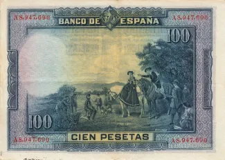 Spain 100 Pesetas, 1928 reverse