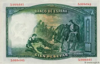 Spain 100 Pesetas, 1931 reverse
