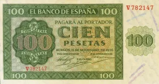 Spain 100 Pesetas, 1936 obverse