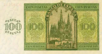 Spain 100 Pesetas, 1936 reverse
