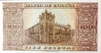 Spain 100 Pesetas, 1938 reverse