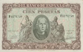 Spain 100 Pesetas, 1940 obverse