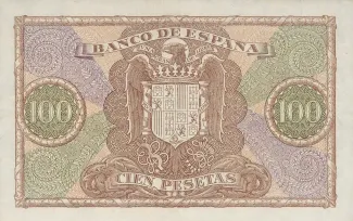Spain 100 Pesetas, 1940 reverse