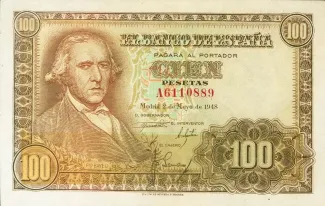 Spain 100 Pesetas, 1948 obverse