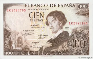 Spain 100 Pesetas, 1965 obverse