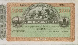 Spain 100 Reales de Vellón, 1857 obverse