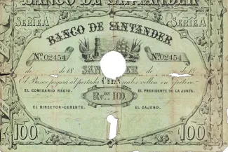 Spain 100 Reales de Vellón, 1857 obverse