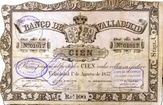 Spain 100 Reales de Vellón, 1857 obverse