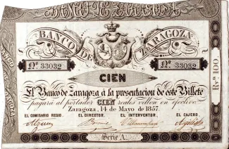 Spain 100 Reales de Vellón, 1857 obverse