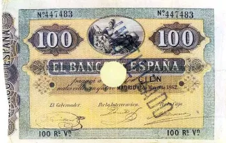 Spain 100 Reales de Vellón, 1862 obverse