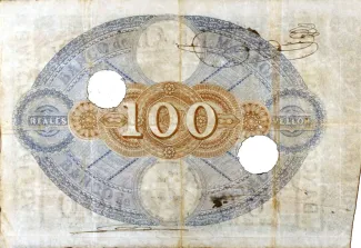 Spain 100 Reales de Vellón, 1865 reverse