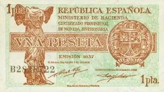 Spain 1 Peseta, 1937 obverse