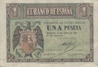 Spain 1 Peseta, 1938 obverse