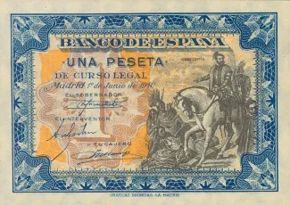 Spain 1 Peseta, 1940 obverse