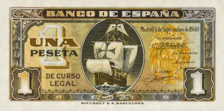 Spain 1 Peseta, 1940 obverse