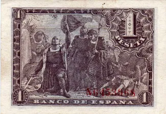 Spain 1 Peseta, 1943 reverse