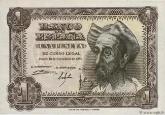 Spain 1 Peseta, 1951 obverse