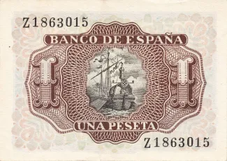 Spain 1 Peseta, 1953 reverse
