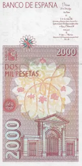Spain 2.000 Pesetas, 1992 reverse