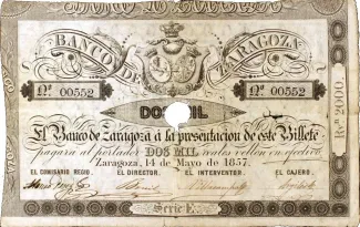 Spain 2.000 Reales de Vellón, 1857 obverse