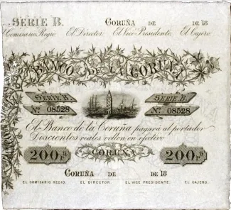 Spain 200 Reales de Vellón, 1857 obverse