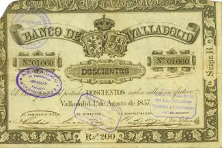 Spain 200 Reales de Vellón, 1857 obverse