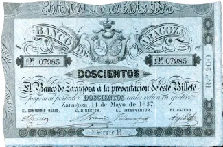 Spain 200 Reales de Vellón, 1857 obverse