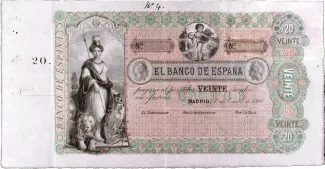 Spain 20 Escudos, 1866 obverse