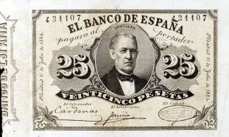 Spain 25 Pesetas, 1884 obverse