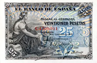 Spain 25 Pesetas, 1906 obverse