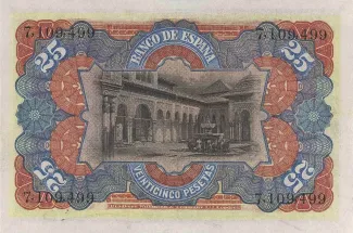 Spain 25 Pesetas, 1907 reverse