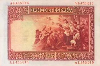 Spain 25 Pesetas, 1926 reverse
