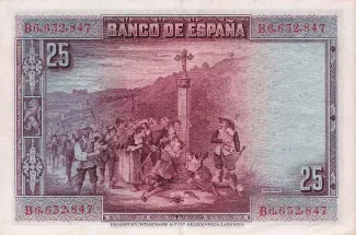 Spain 25 Pesetas, 1928 reverse