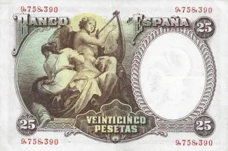 Spain 25 Pesetas, 1931 reverse