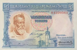 Spain 25 Pesetas, 1936 obverse