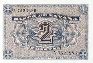 Spain 2 Pesetas, 1937 reverse
