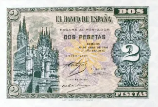 Spain 2 Pesetas, 1938 obverse