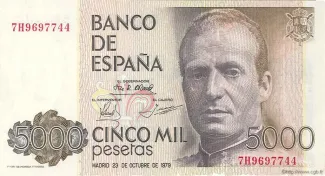 Spain 5.000 Pesetas - Juan Carlos I, 1979 obverse