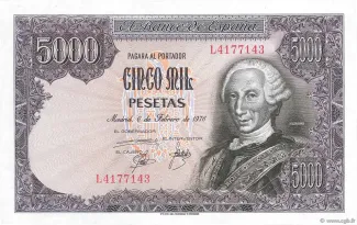 Spain 5.000 Pesetas, 1976 obverse