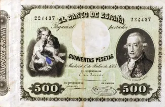 Spain 500 Pesetas, 1884 obverse