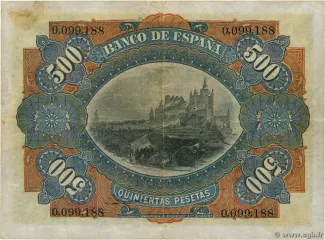 Spain 500 Pesetas, 1907 reverse
