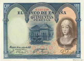 Spain 500 Pesetas, 1927 obverse